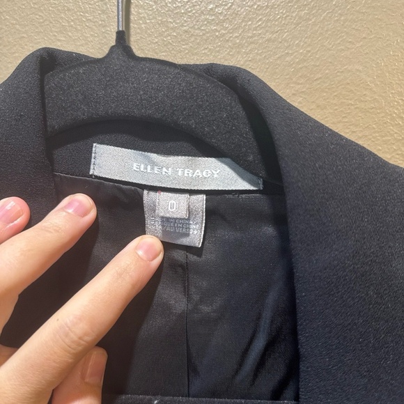 Ellen Tracy Black Single-Breasted One-Button Notched Lapels Blazer Jacket - Picture 4 of 8